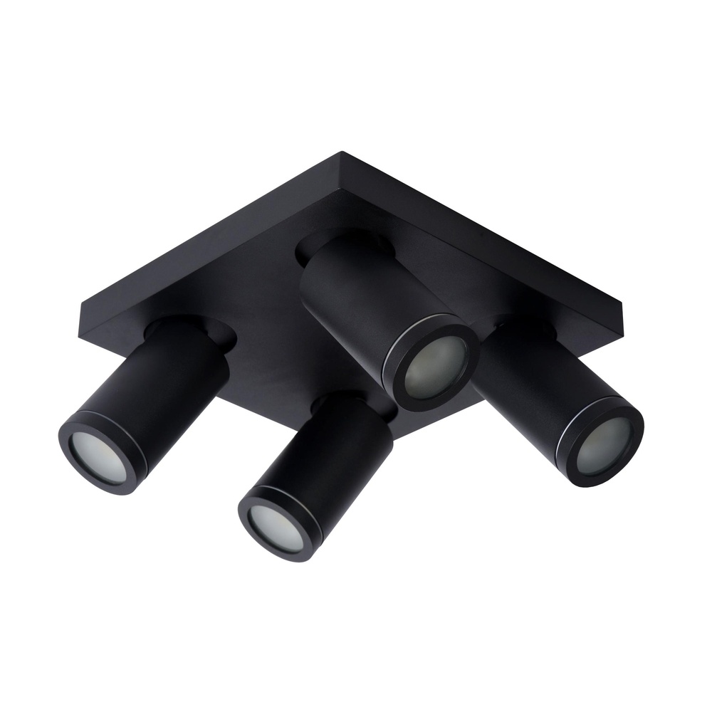 Lucide PlafondspotTaylor IP44 4-lichts zwart - 09930/20/30